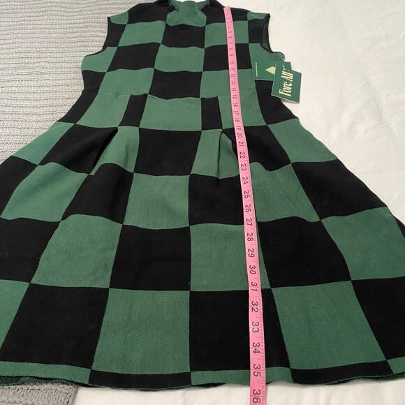 Fore All McKell Green Checkered Mini Dress Women's Large Golf Performance New - Picture 5 of 11